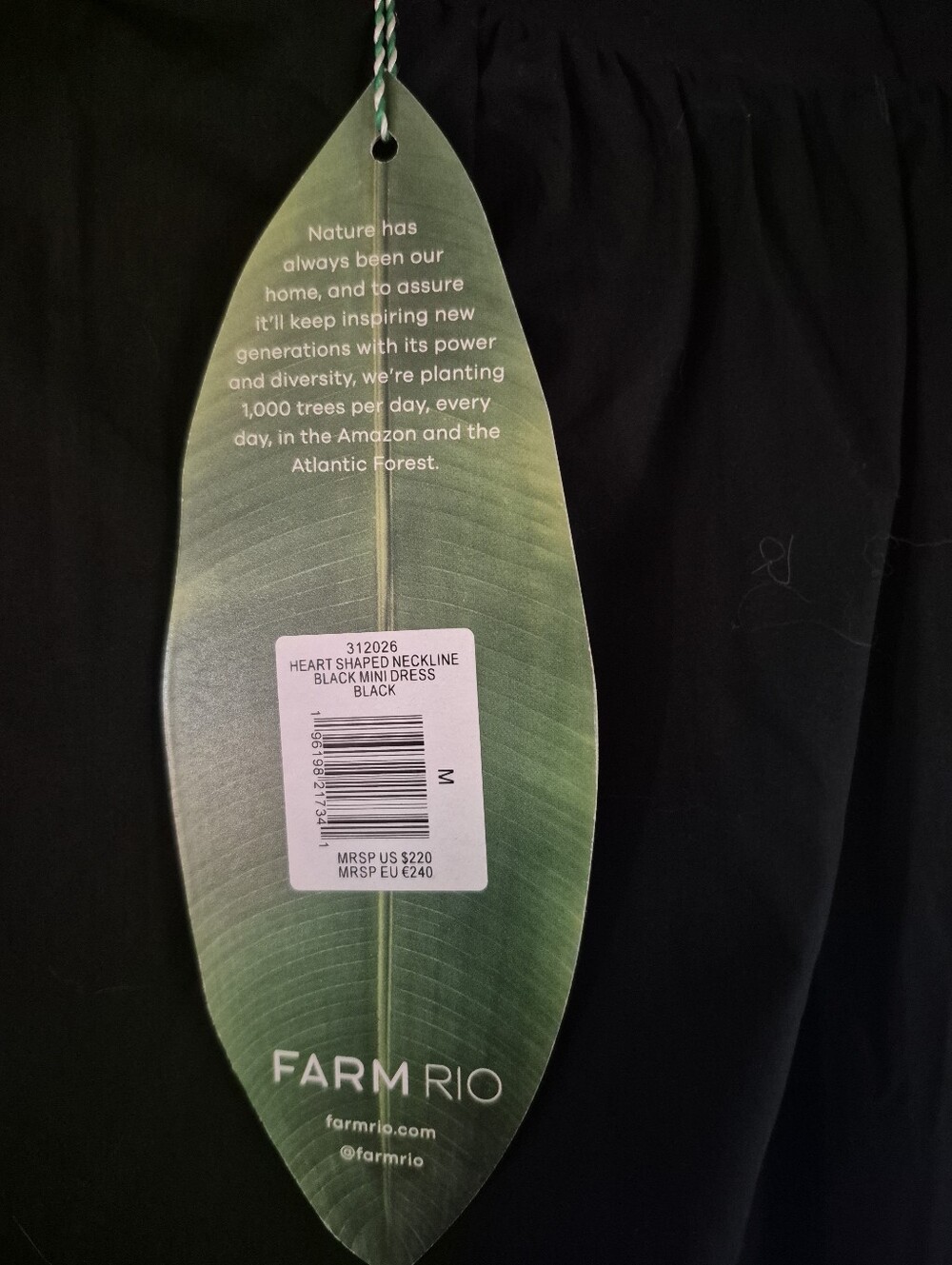 Farm Rio Long-Sleeve Heart Bodice Mini Dress. NWT. MED - Picture 5 of 7